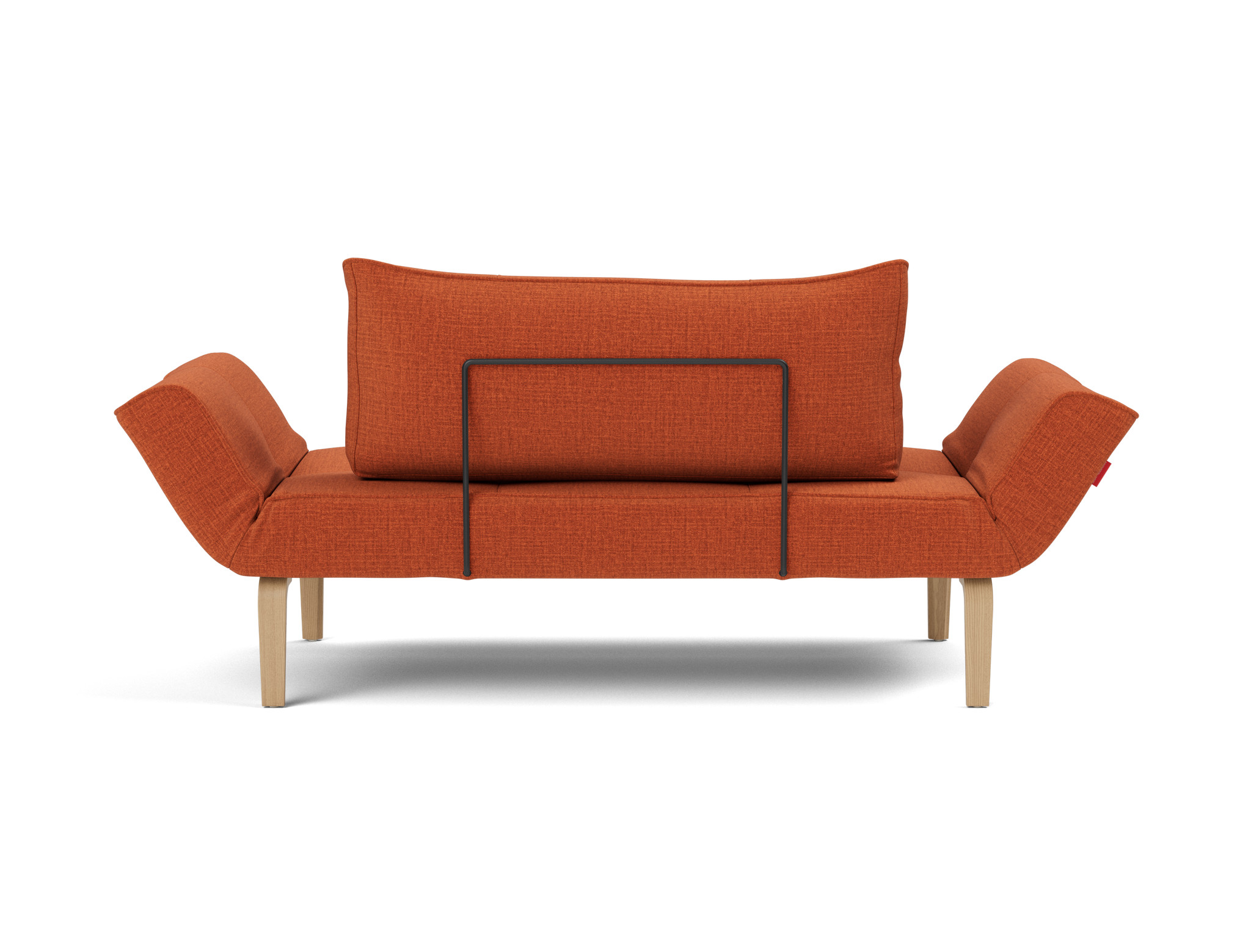 Tagesbett Zeal Chenille Esina 412-Rust-Orange Beine Bow Eiche