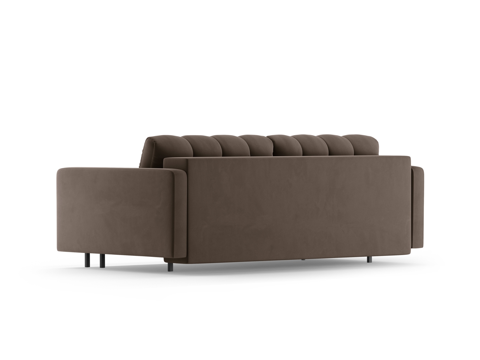 Cosmopolitan Design Schlafsofa Bali 3-Sitzer mit Bettkasten Samt Bluvel Schokolade
