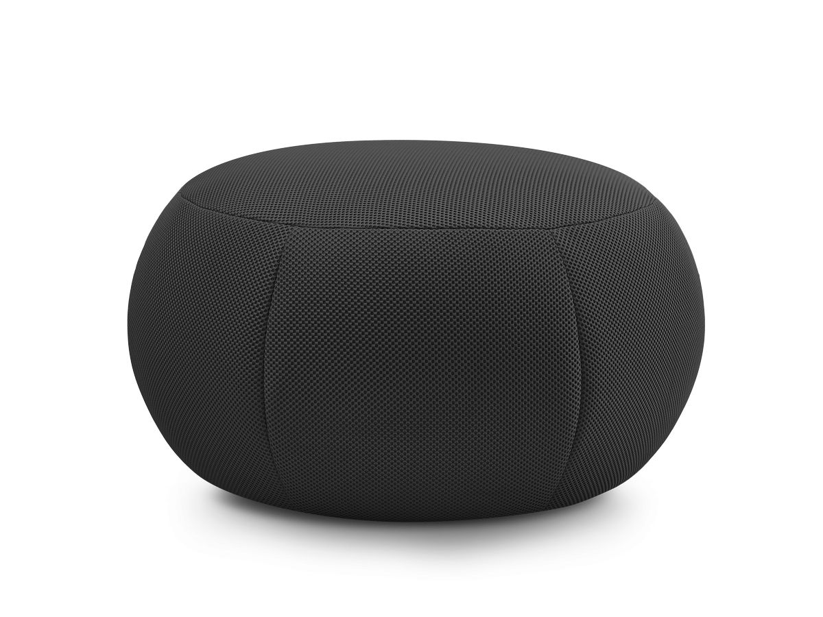 Bobochic Hayden Pouf, rund Mesh-Stoff Schwarz, 76 cm