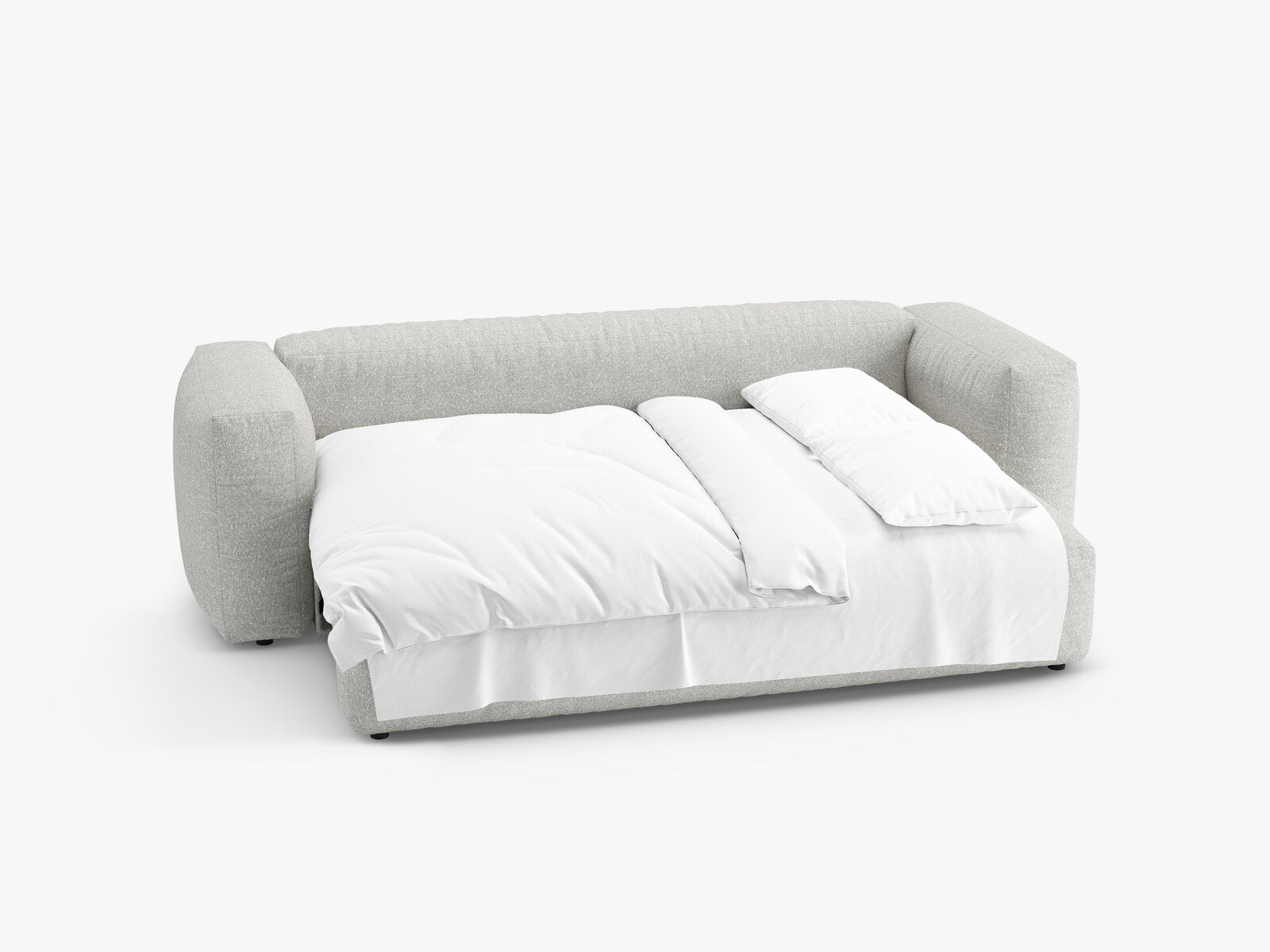 Micadoni Martina Schlafsofa 3-Sitzer Boucle Monet Grau Beige Melange