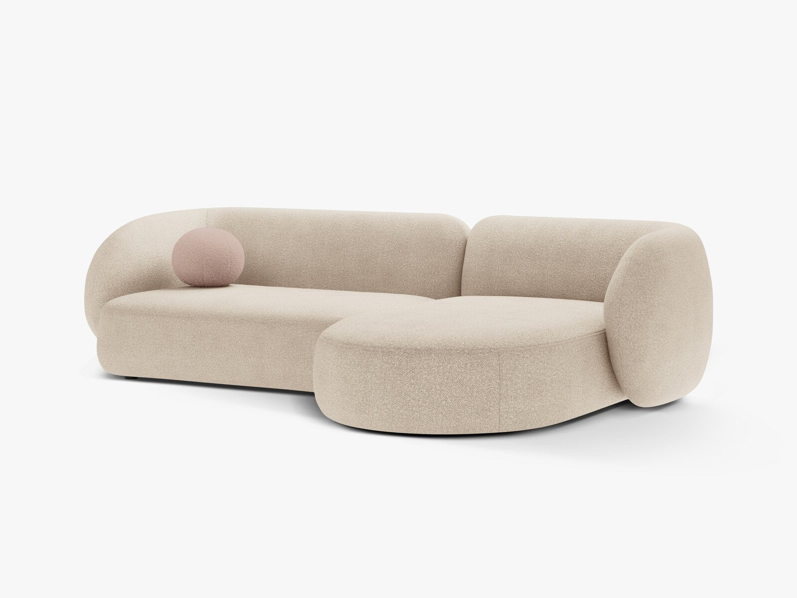 Micadoni Ecksofa Kate 3-Sitzer Rechts Boucle Beige