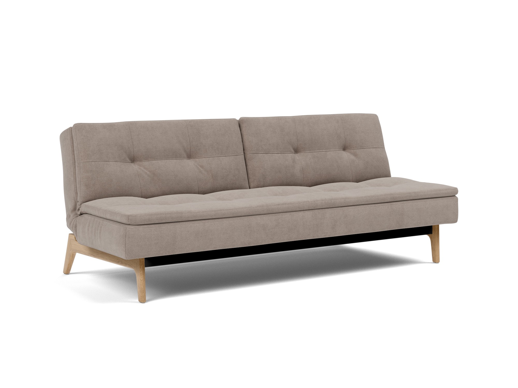 Schlafsofa Dublexo Kord Cordufine 318-Beige Beine Eiche