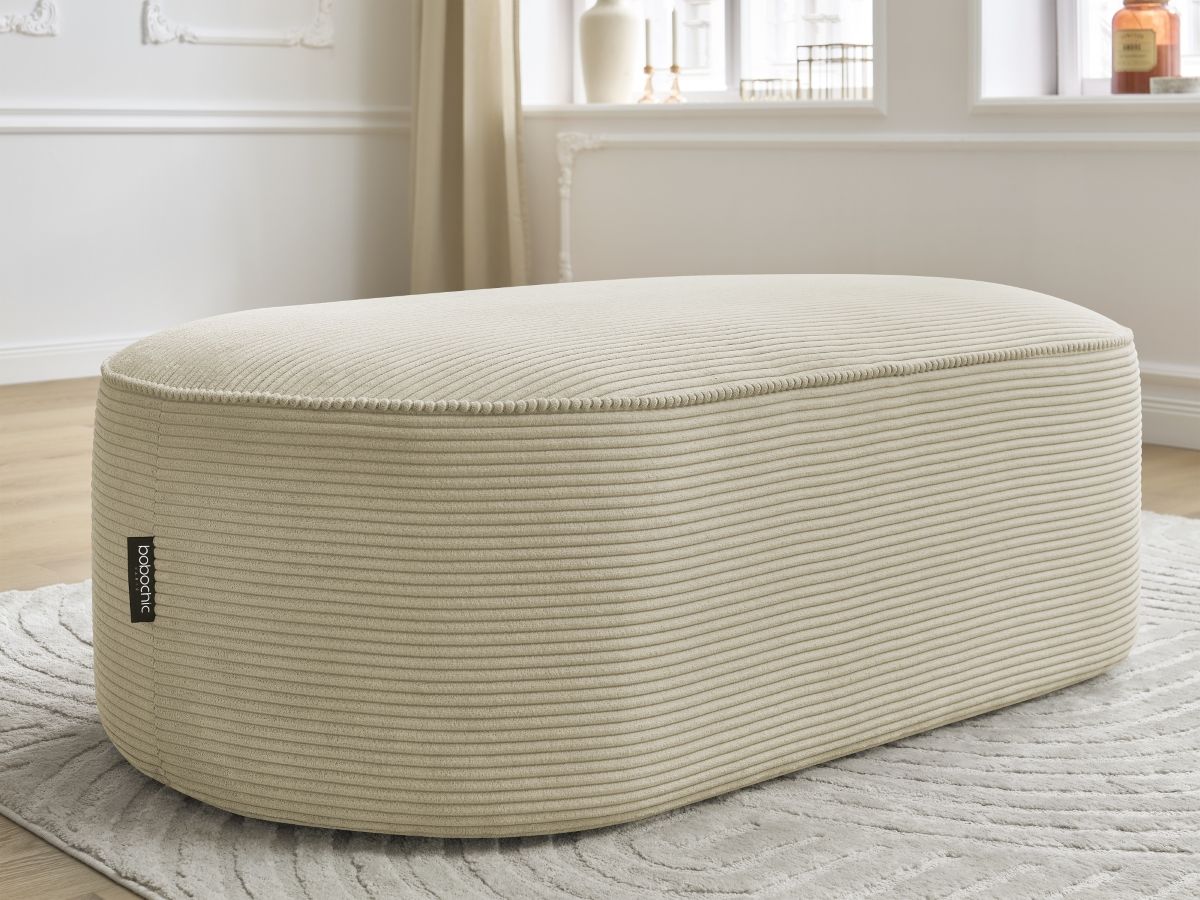 Bobochic Rousseau Pouf Cordsamt Beige