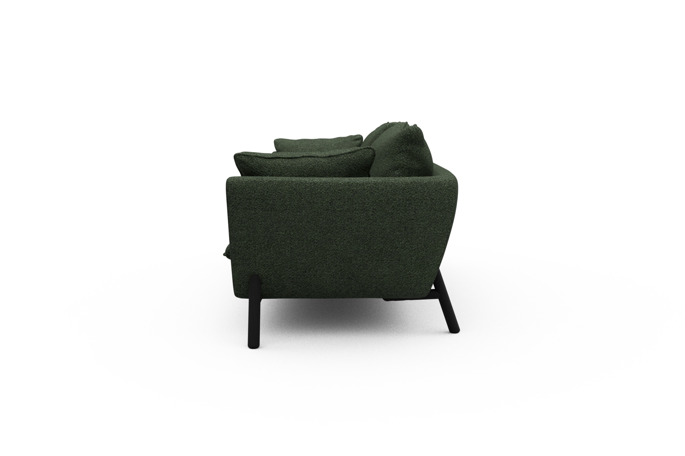 Sofa Emil PREMIUM 3-Sitzer Beinfarbe Eiche Schwarz Vanora-Deep-Green
