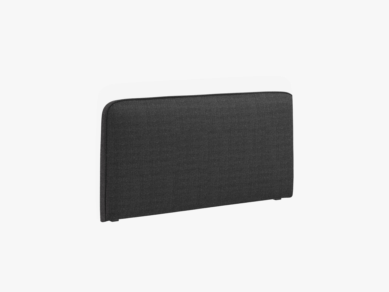 Micadoni Jamie Samtiger Kopfteil 140 cm (H 95 cm) Strukturierter Stoff Babel Schwarz 180x95