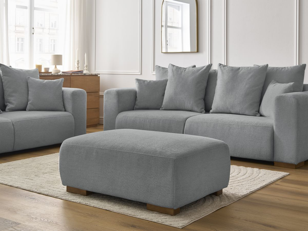 Bobochic Sidonie Sofa 6-Sitzer mit Pouf Melange-Stoff Dunkelgrau