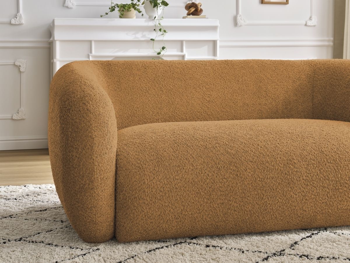 Bobochic Celine Sofa 2-Sitzer Bouclé-Stoff Gelb