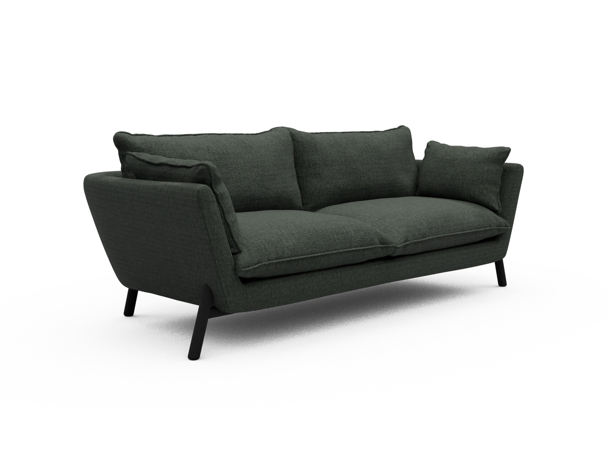 Skandi Home Sofa Emil Soft 3-Sitzer Beinfarbe Eiche Schwarz Aivi-Pine-Green moebelfaktor