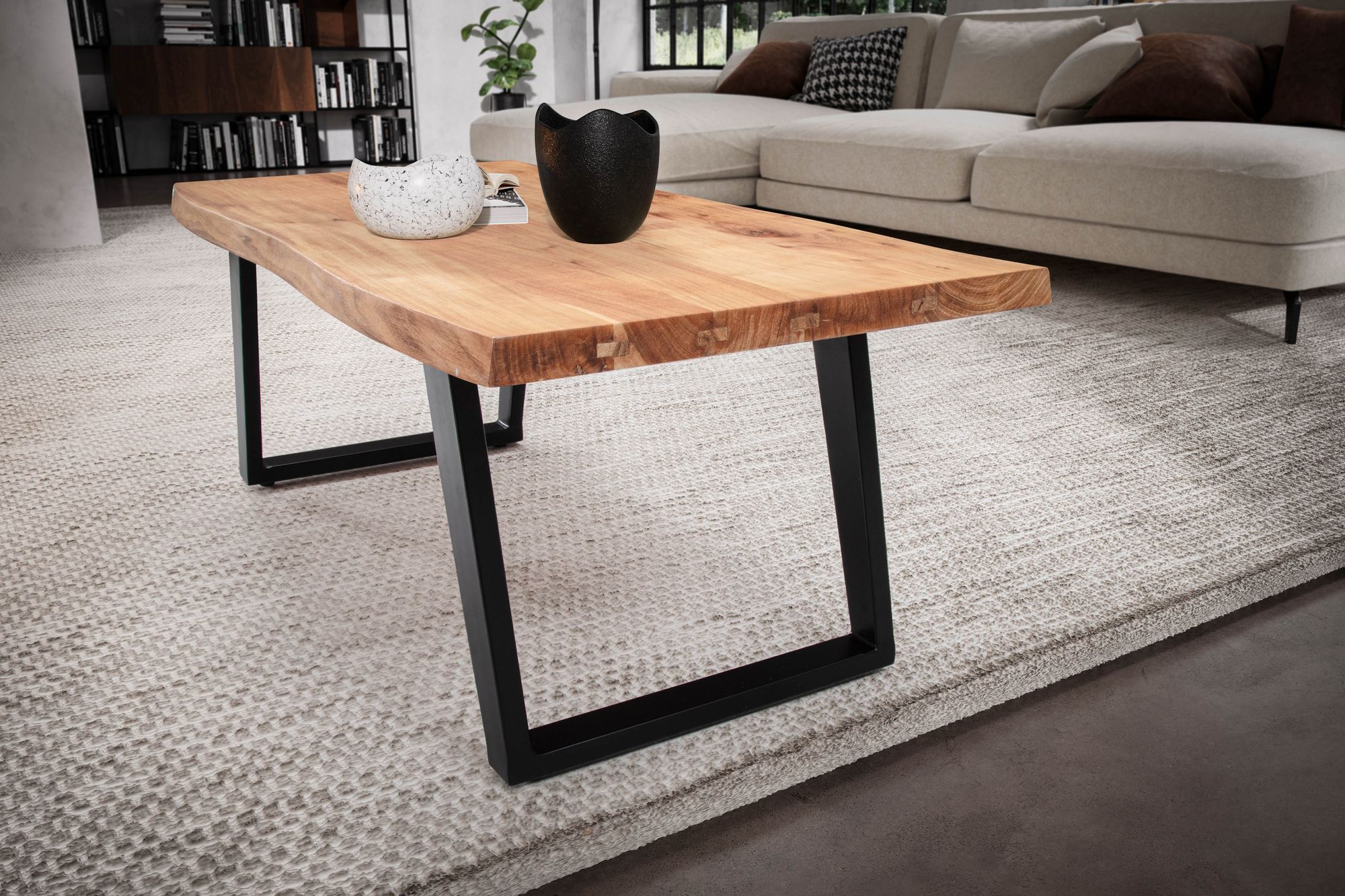 Couchtisch Lundamo Akazie Massivholz 120 × 60 × 46 cm