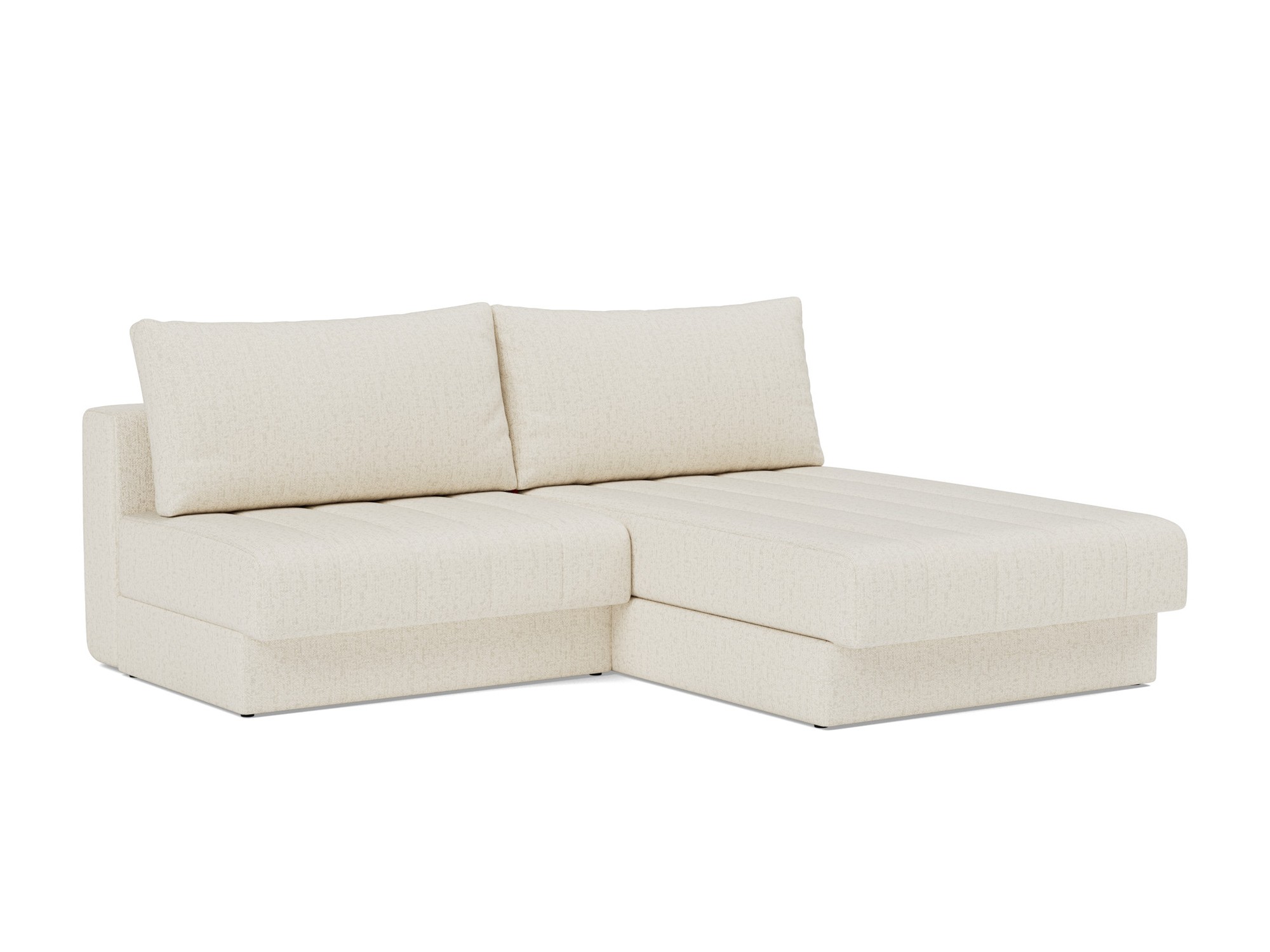 Schlafsofa Akello mit Chaiselongue Boucle Skandi 531-Off-White