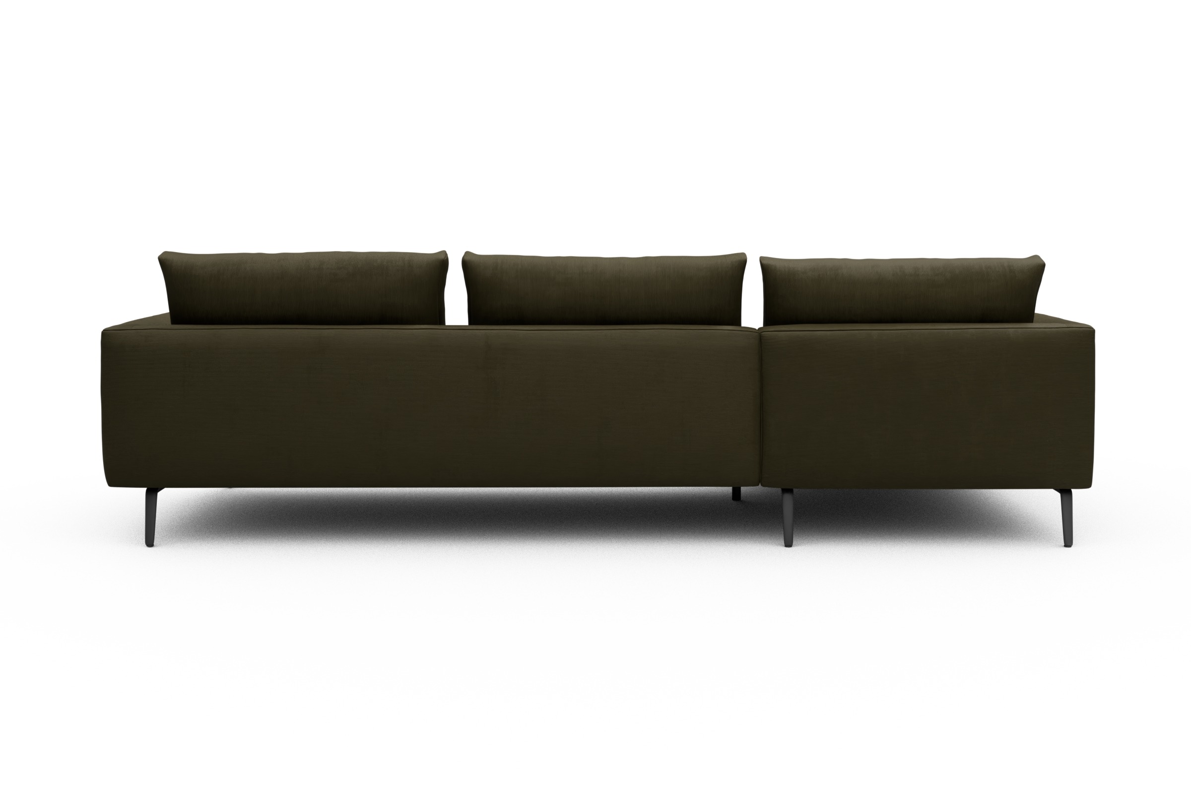 Ecksofa Karl Chaiselongue links mit 2,5-Sitzer Cordufine-Pine-Green
