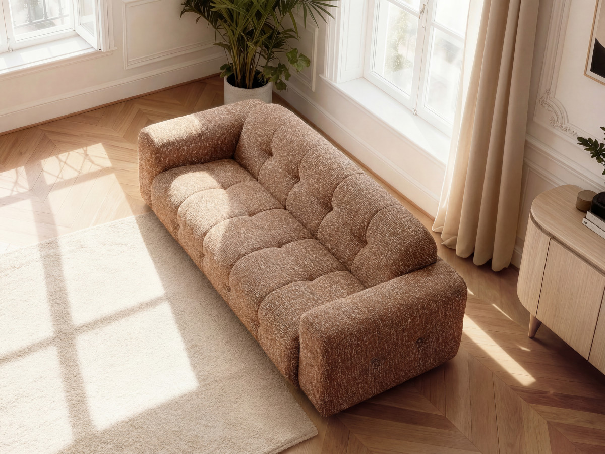 Bobochic Laura Sofa 3-Sitzer Melange-Stoff Orange