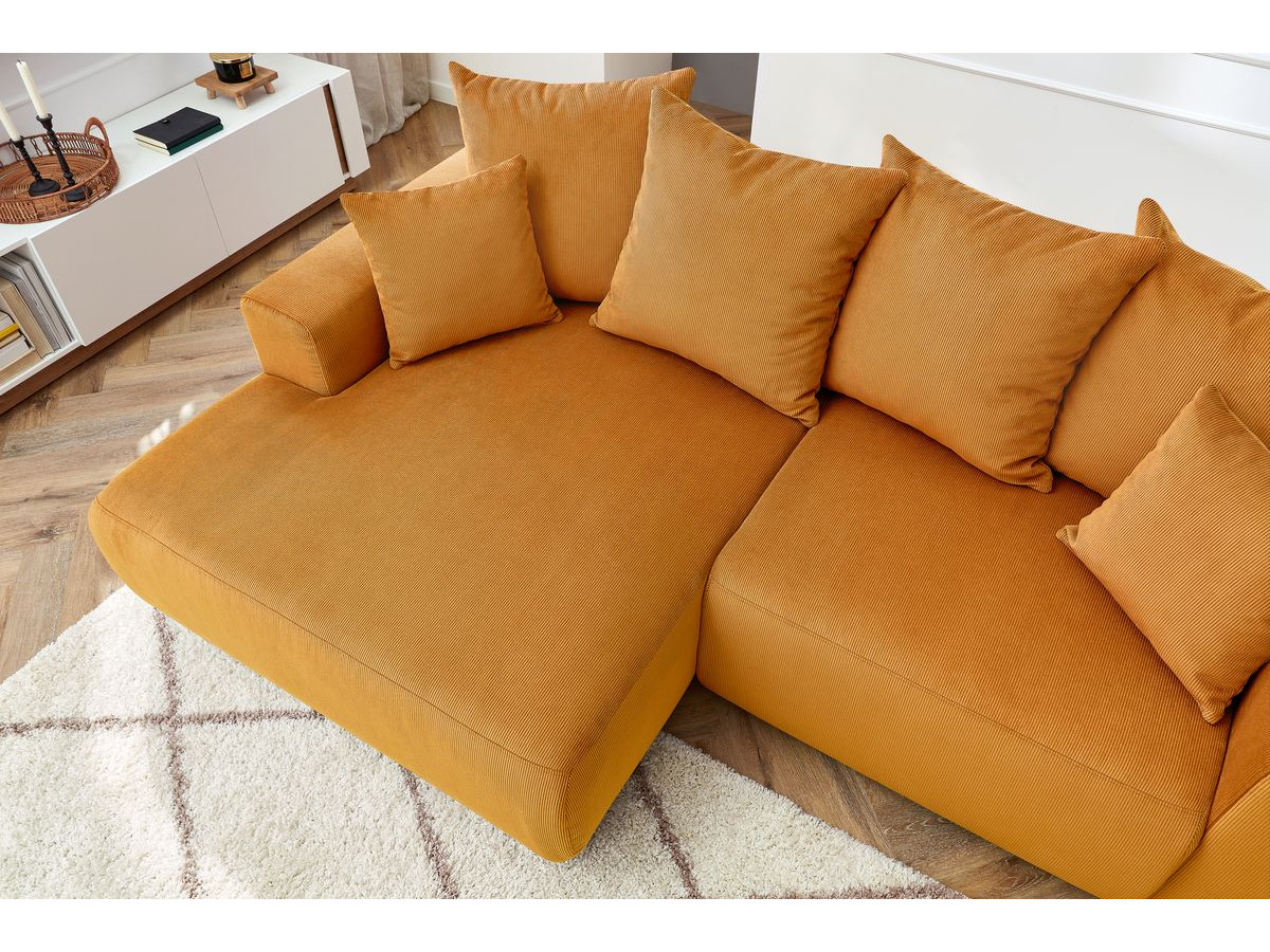 Bobochic Enjoy Ecksofa Cordsamt Gelb Ecke links