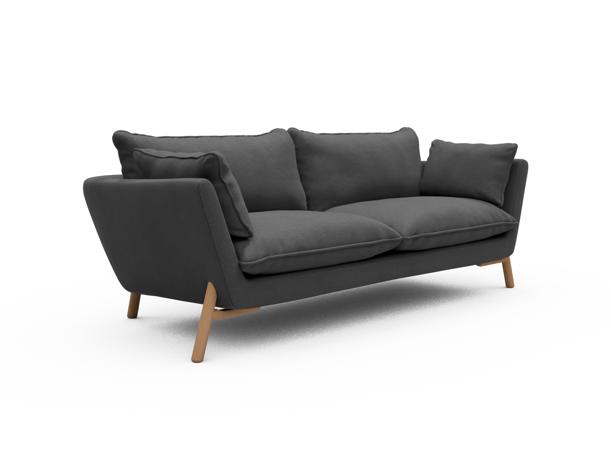 Skandi Home Sofa Emil Soft 3-Sitzer Beinfarbe Eiche Natur Satya-Zinc moebelfaktor