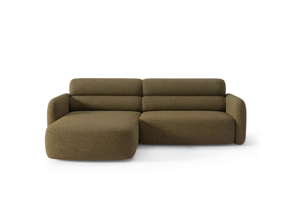 Cosmopolitan Design Ecksofa Malmo 3-Sitzer Strukturierter Stoff Scott Olive Links