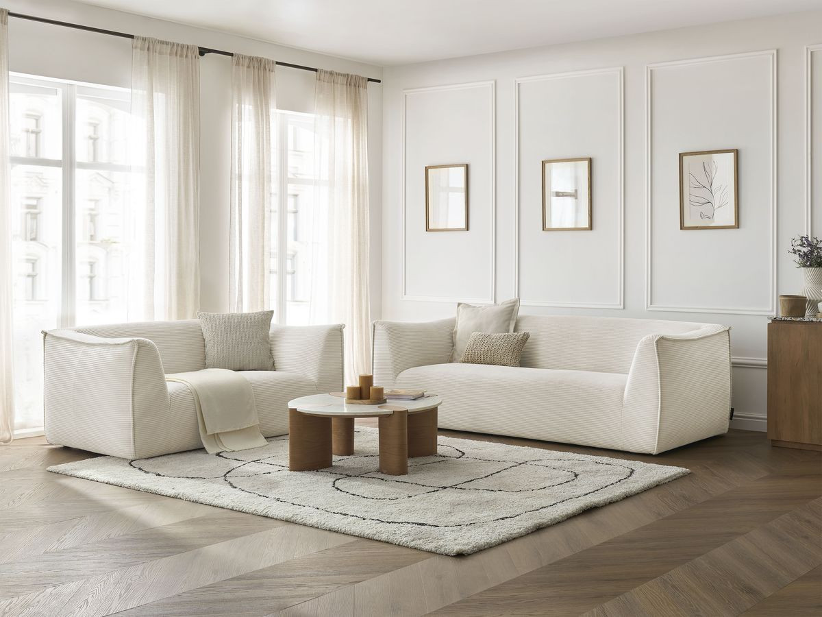 Bobochic Giorgia Sofa 5-Sitzer 412 × 100 cm Cordsamt Beige