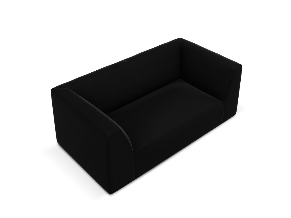 Cosmopolitan Design Sofa Siena 2-Sitzer Samt Salvador Schwarz