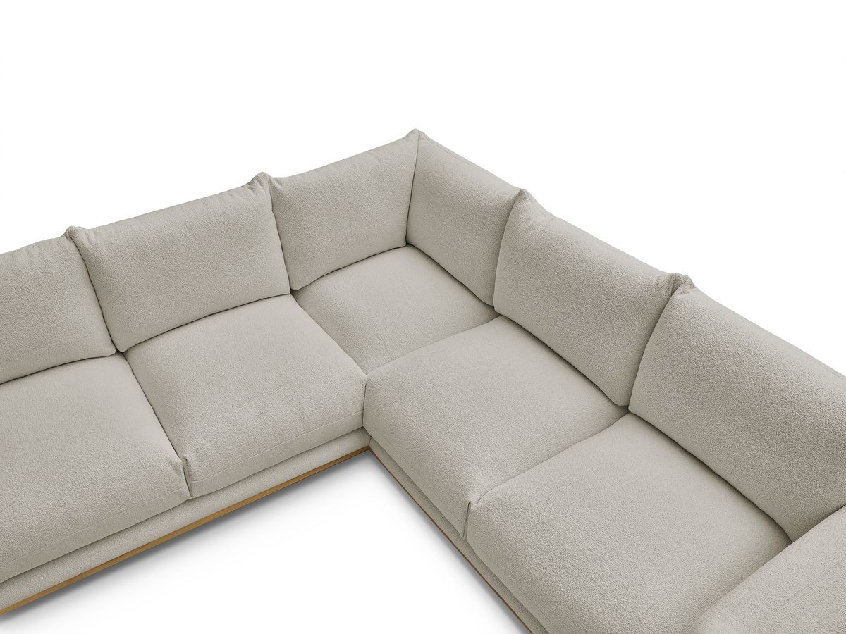 Bobochic Ernest Ecksofa mit Pouf Bouclé-Stoff Taupe