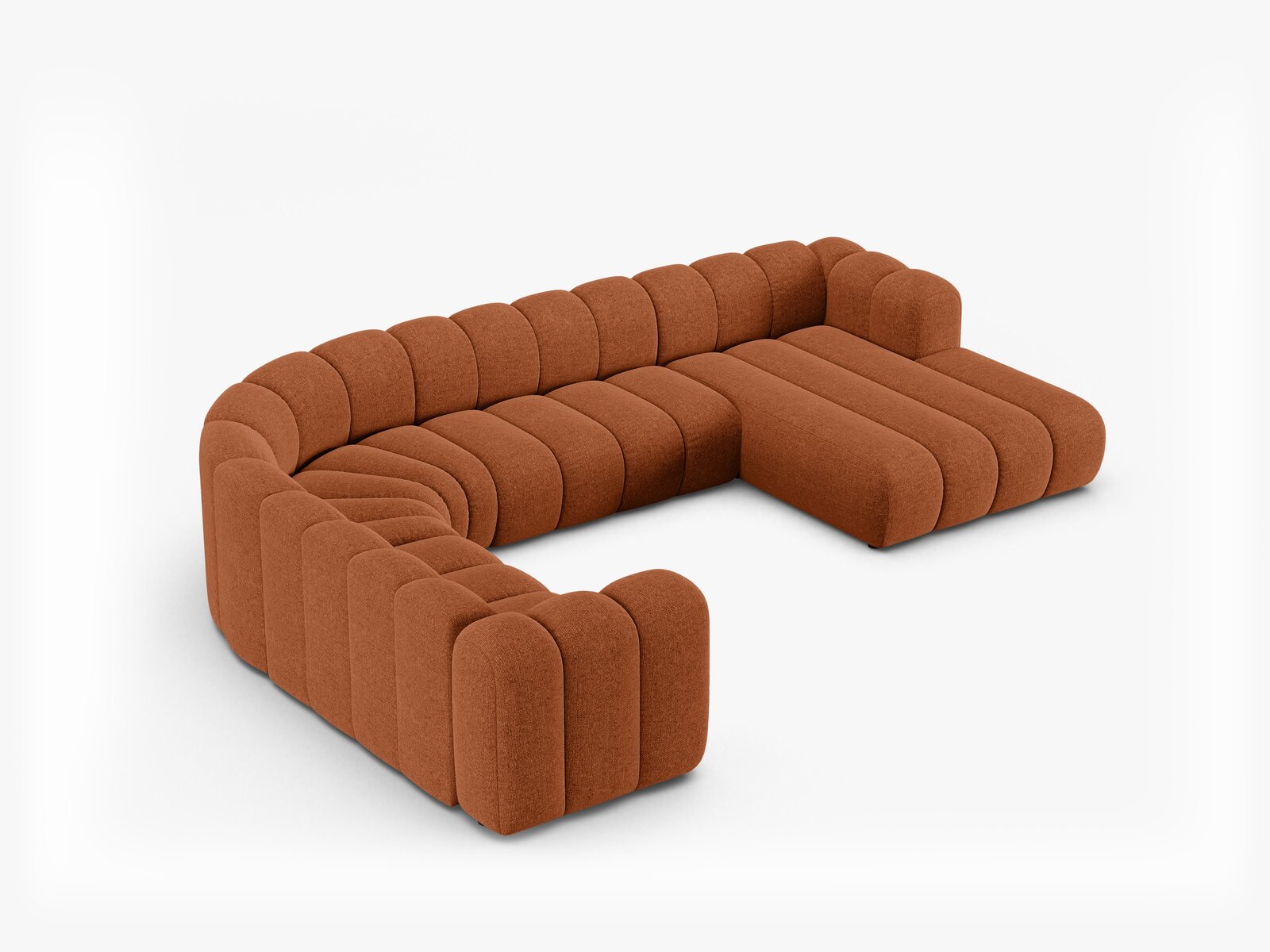 Micadoni Modulares Panorama Ecksofa Lupine 6-Sitzer Links Chenille Eden Ziegel