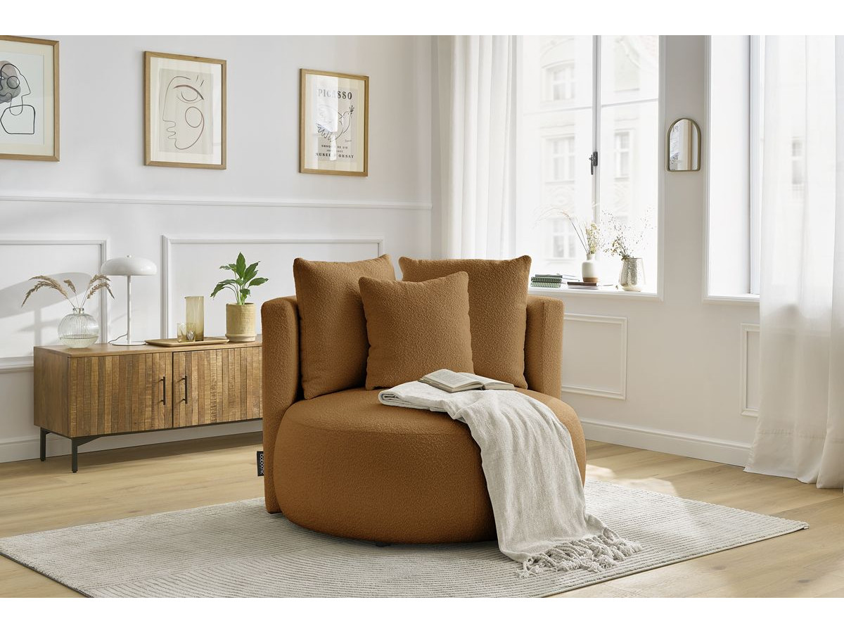 Bobochic Cesar Sessel Bouclé-Stoff Orange