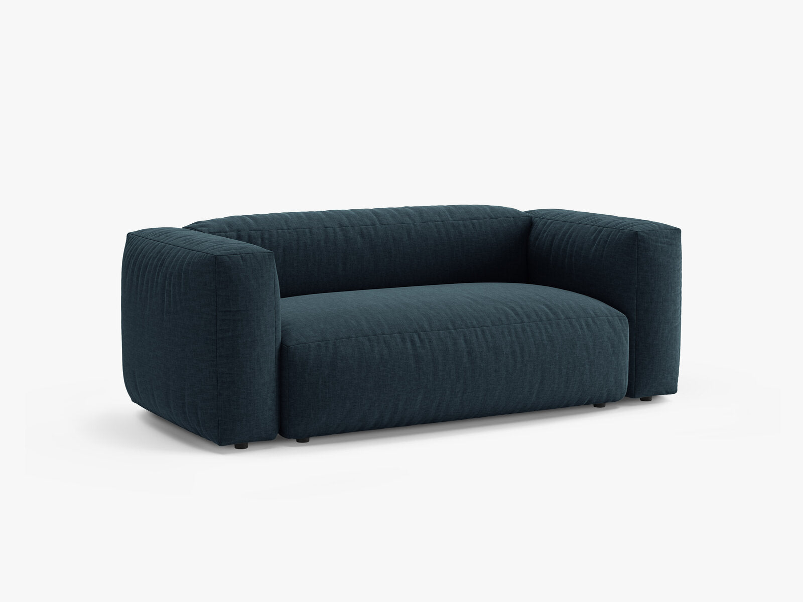 Micadoni Martina Sofa 2-Sitzer Strukturierter Stoff Boston Jeansblau