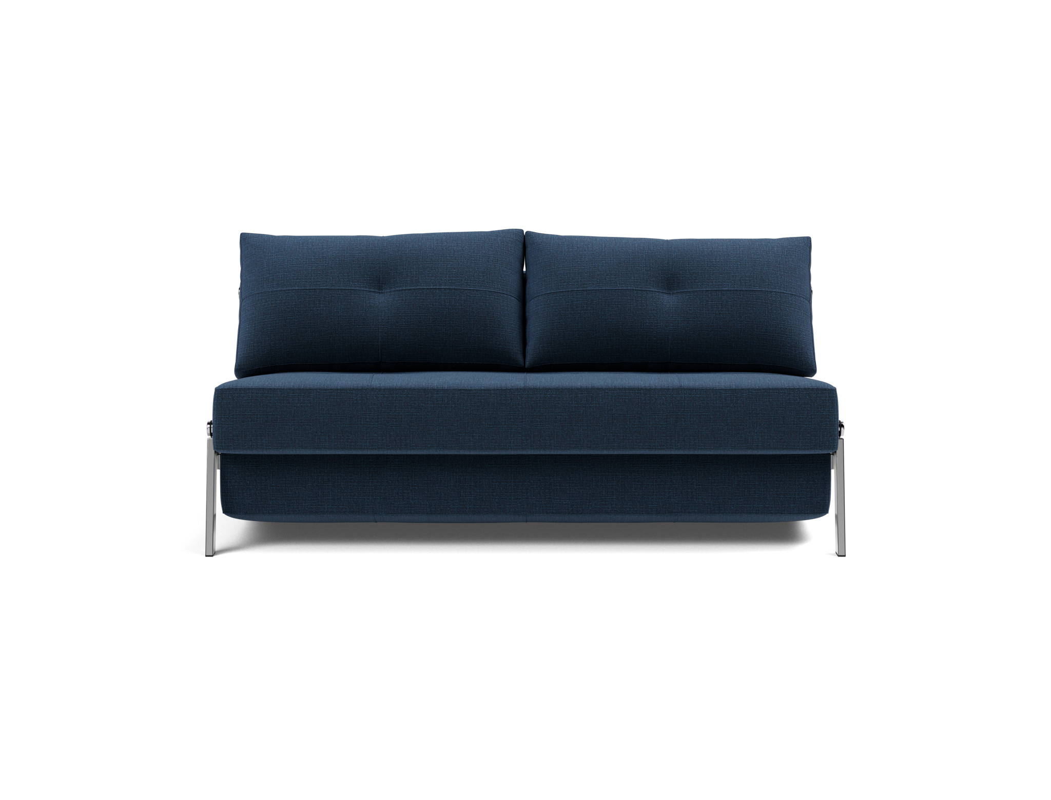 Schlafsofa Cubed 160 Chenille Esina 414-Indigo-Blue Beine Chrom