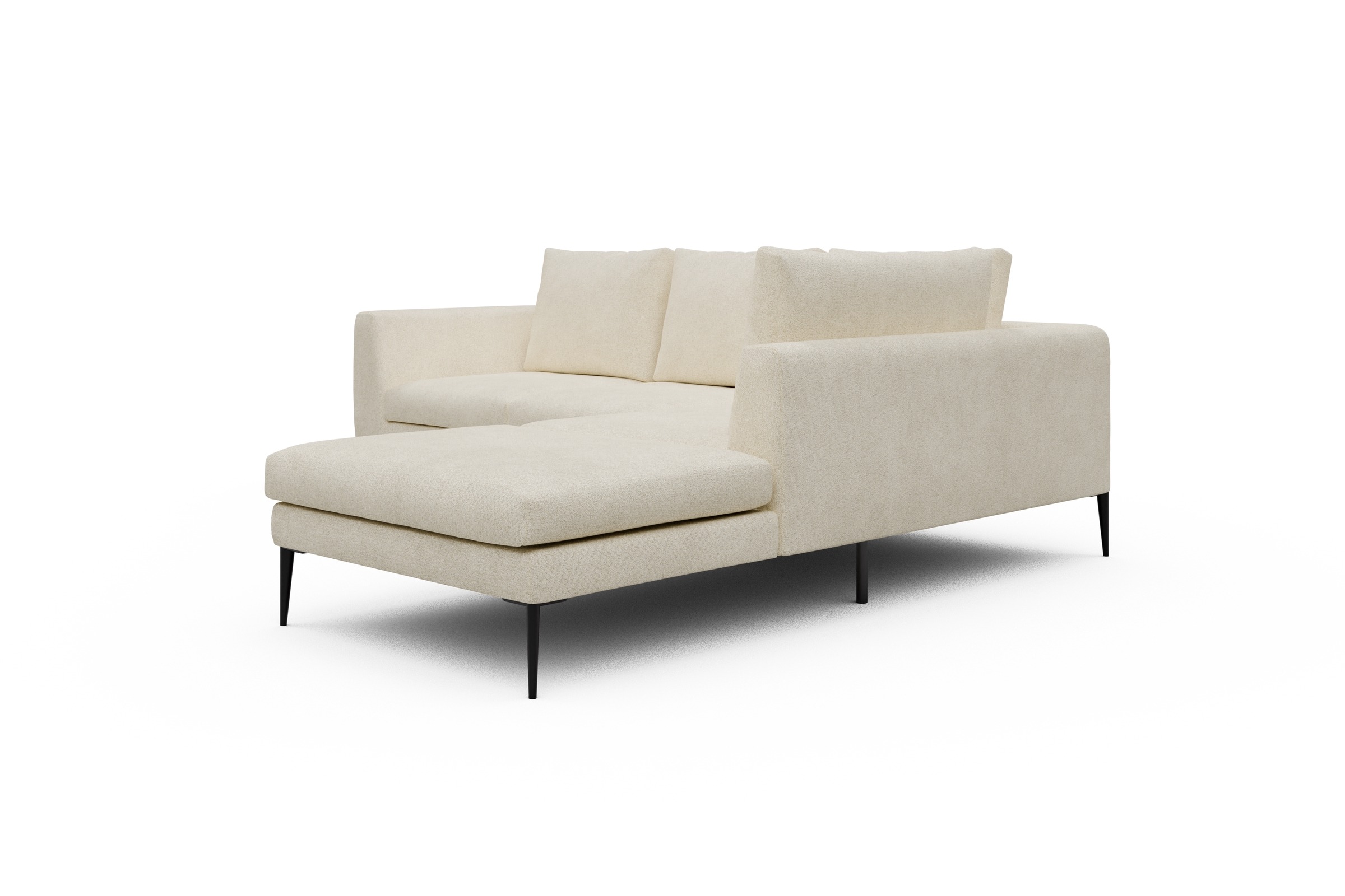Ecksofa Paul Relax-Ecke rechts mit 2-Sitzer Boucle-Off-White