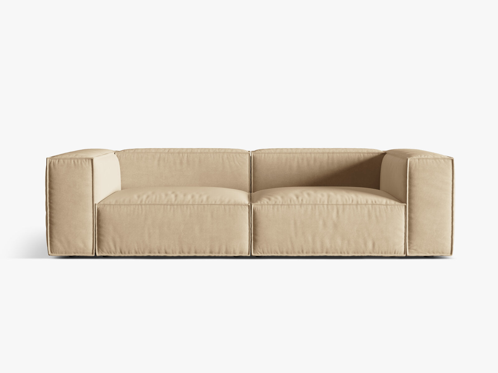 Micadoni Sofa Nuria 4-Sitzer Samt Nude