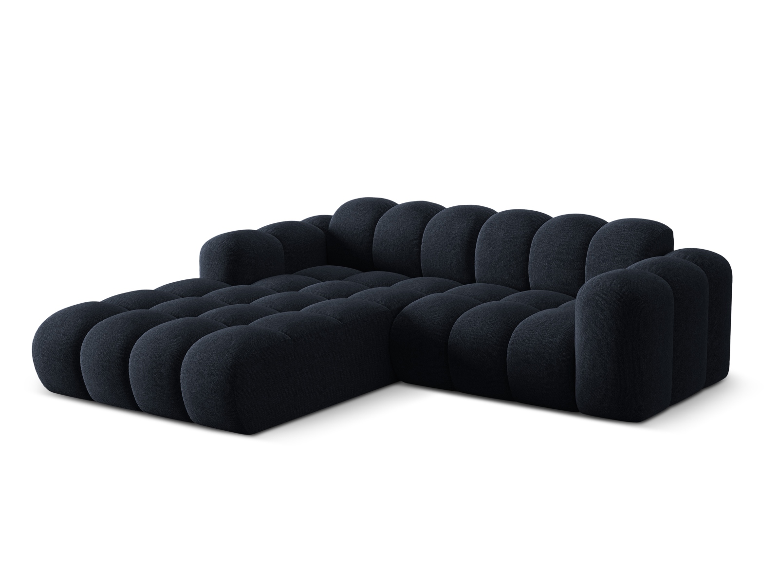 Cosmopolitan Design Ecksofa Treno 3-Sitzer Chenille Eden Marineblau Links
