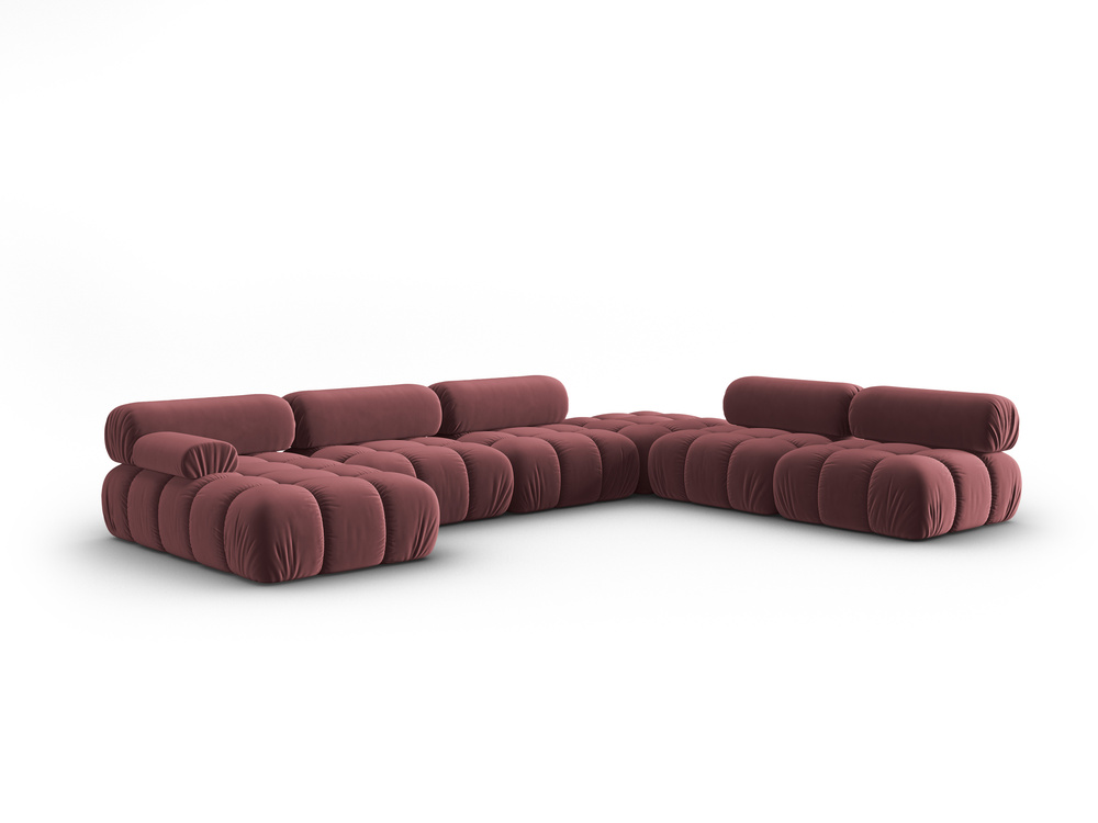 Cosmopolitan Design Modulares Panoramasofa Cortina 7-Sitzer Samt Bluvel Rosa Rechts