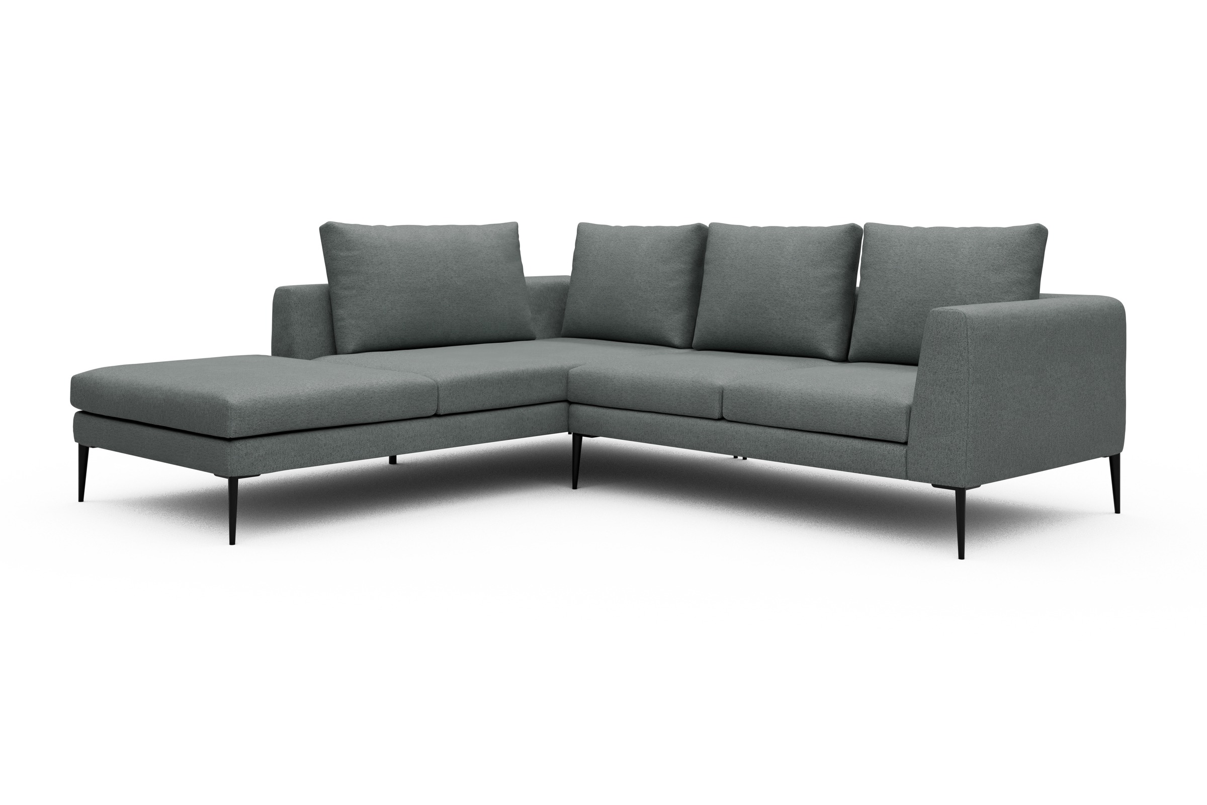 Ecksofa Paul Relax-Ecke links mit 2-Sitzer Denari-Soft-Grey
