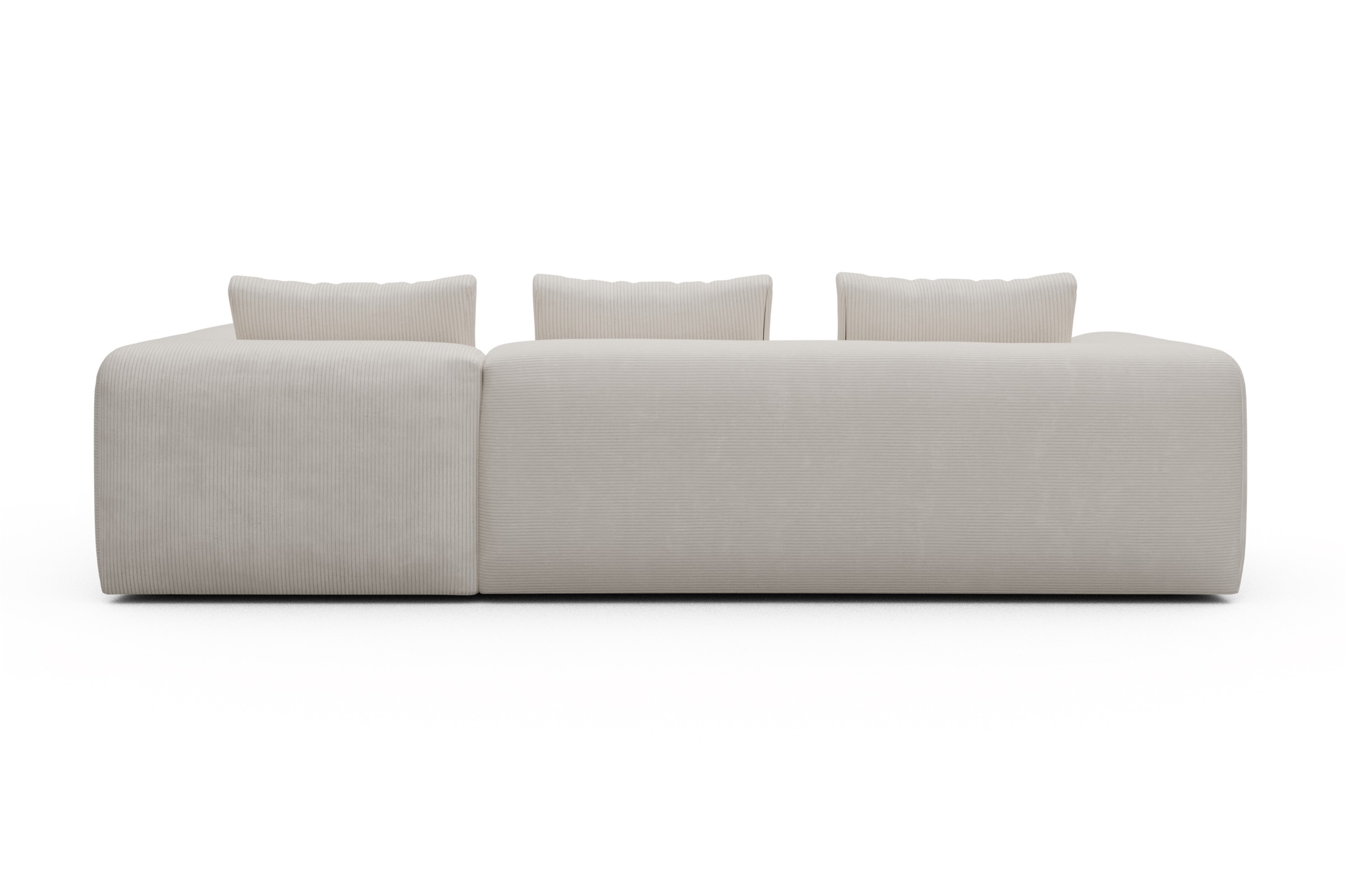Ecksofa Fred 2x 2,5-Sitzer rechts offen Corduroy-Ivory