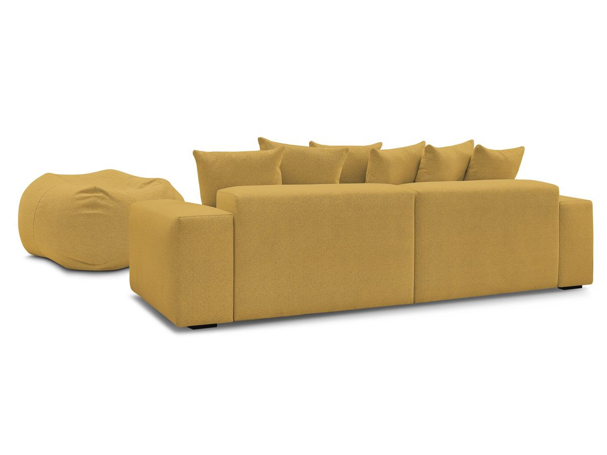 Bobochic Voltaire Sofa 5-Sitzer mit Pouf Melange-Stoff Gelb