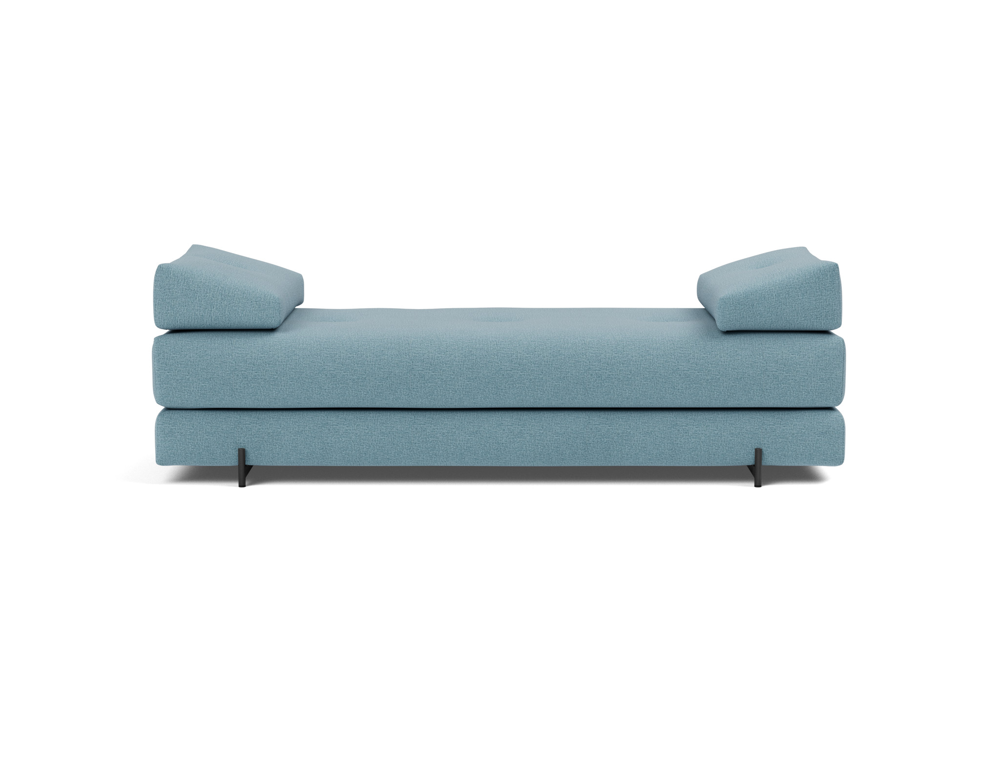 Tagesbett Sigmund Flachgewebe Mixed Dance 525-Light-Blue Beine Indu schwarz
