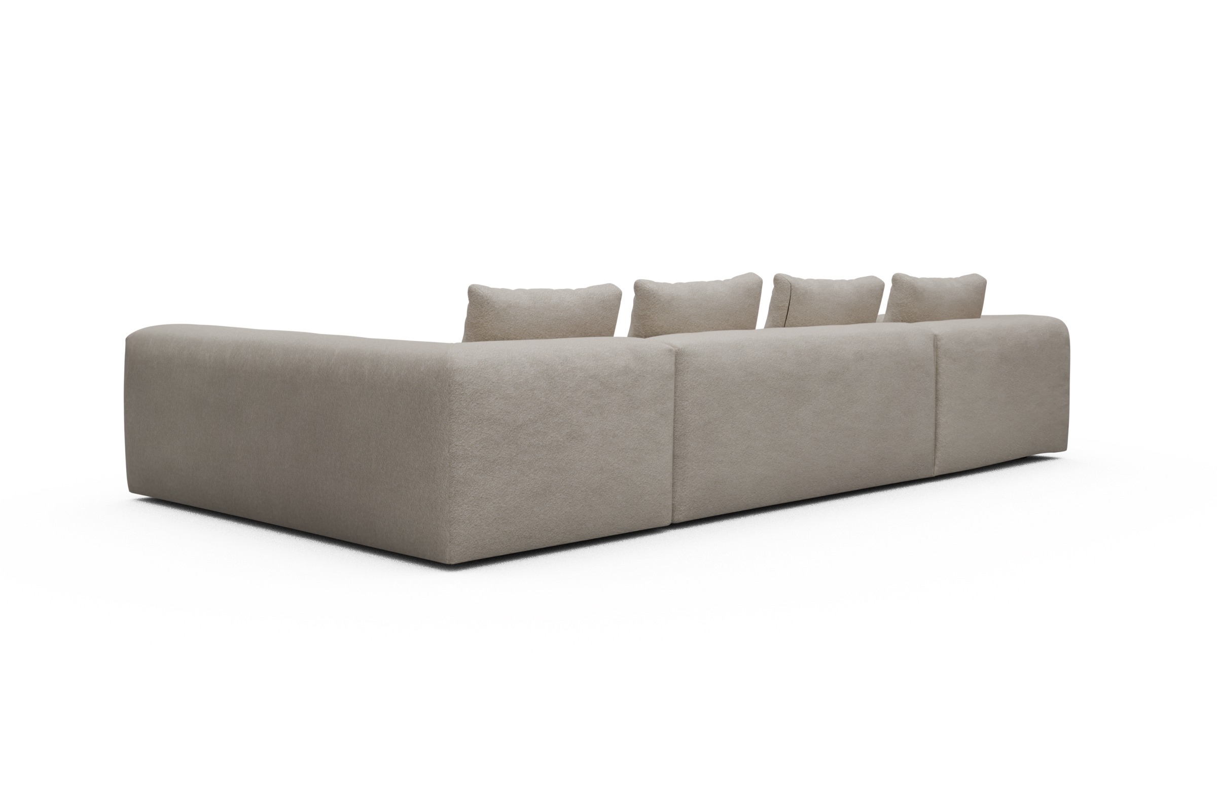 Wohnlandschaft Fred Chaiselongue links mit 2-Sitzer und lange Armlehne rechts Aivi-Lace-Beige