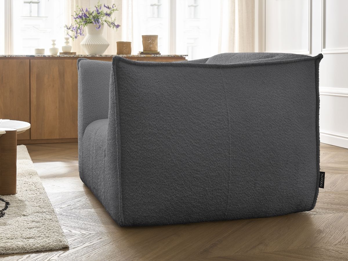 Bobochic Giorgia Sessel Bouclé-Stoff Dunkelgrau