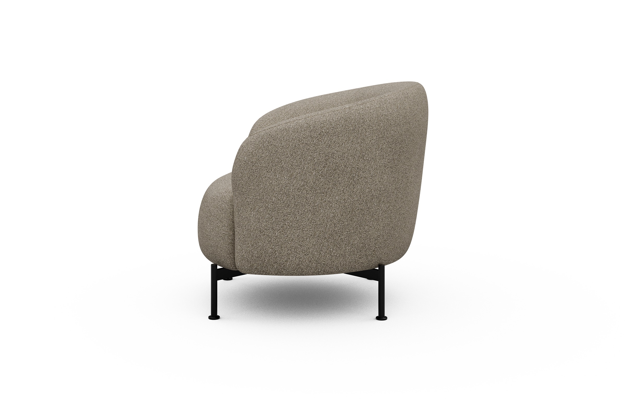 Sessel Ronda X-Metallgestell Schwarz Boucle-Belge