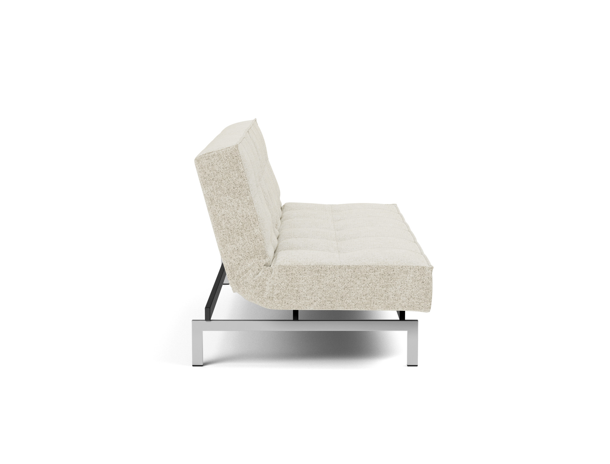 Schlafsofa Splitback Strukturierter Stoff Taura 357-Off-White Beine Chrom