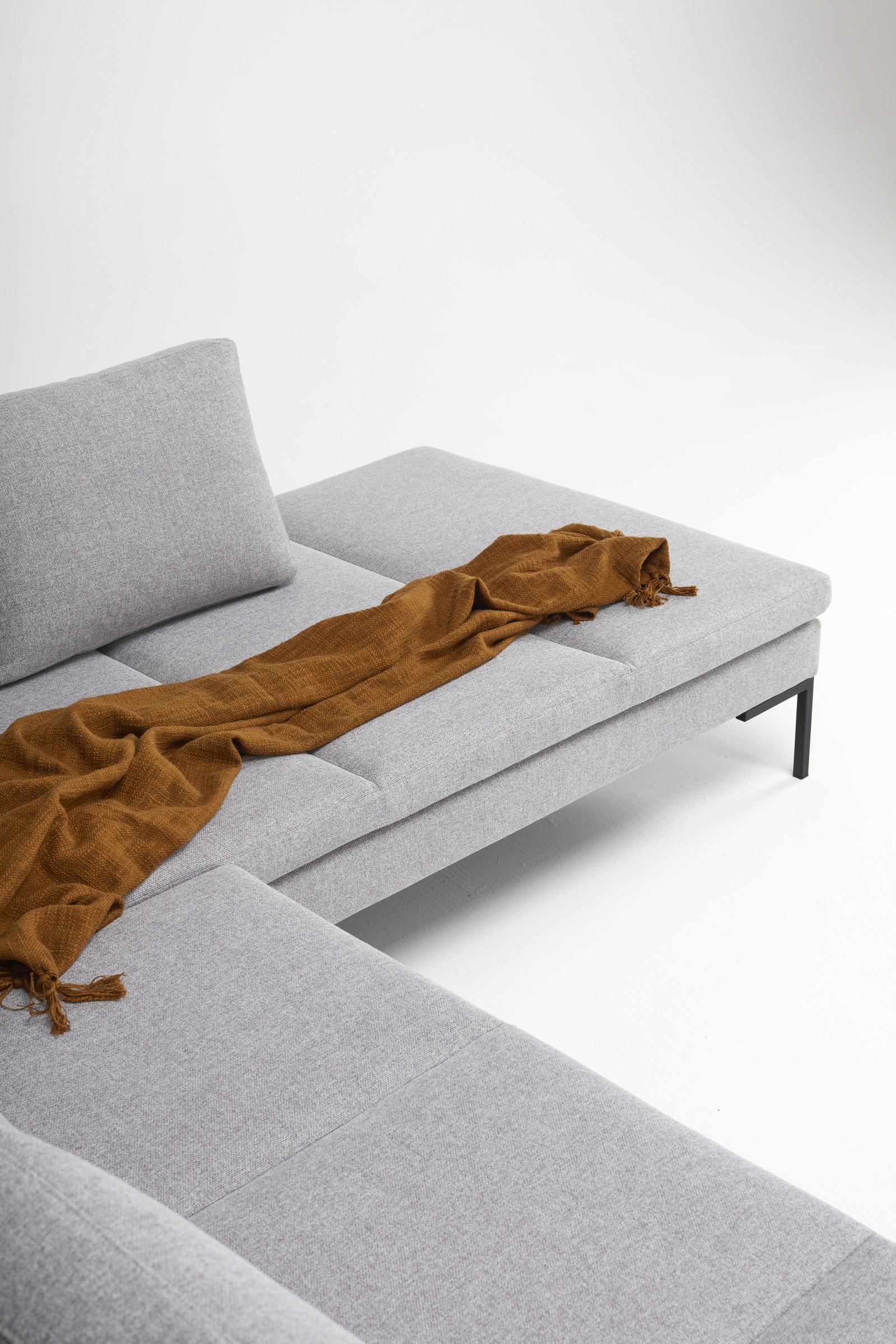 Ecksofa Marvin Relax-Ecke rechts mit 3-Sitzer Strukturierter Stoff Sama 336-Grey