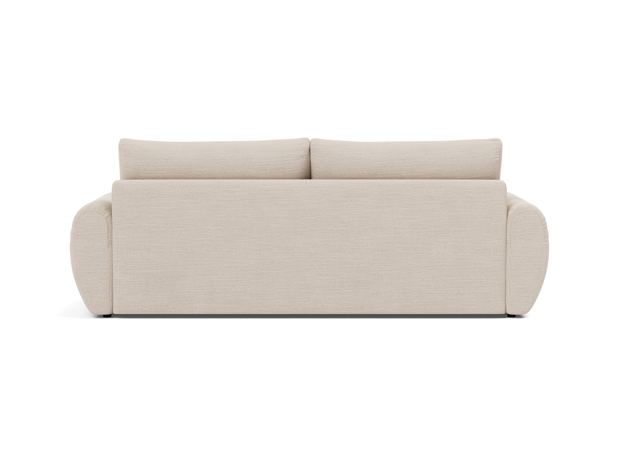 Schlafsofa Norum mit Curve-Armlehnen Webstoff Blida 612-Sand-Grey