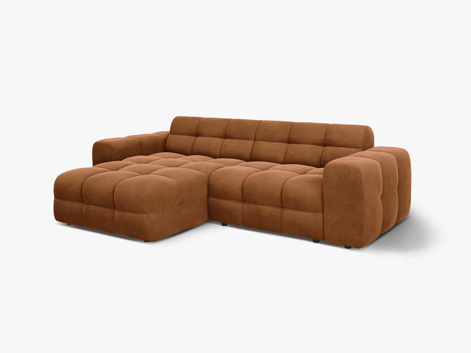 Micadoni Ecksofa Kendal 4-Sitzer Links Samt Kamel