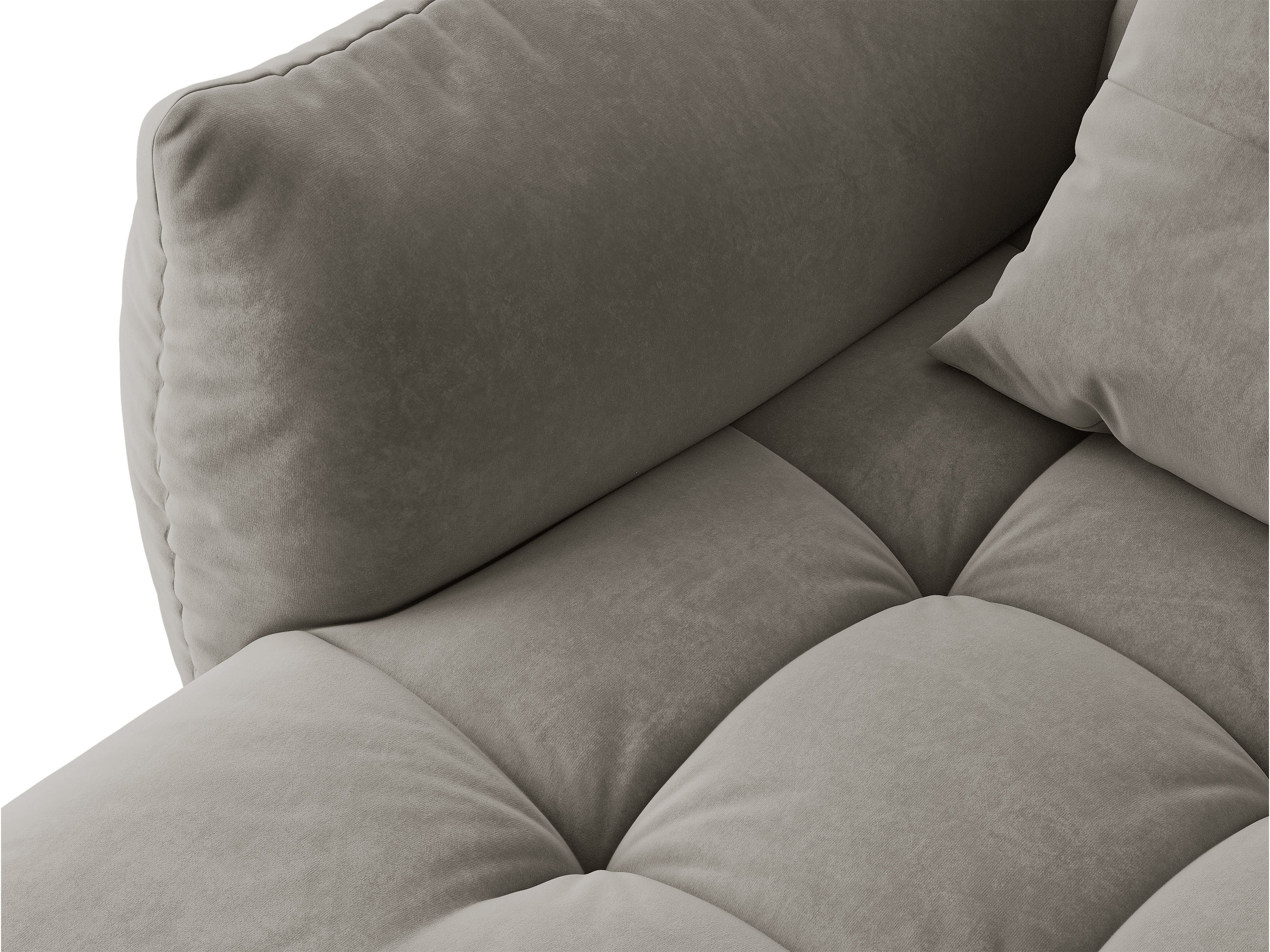 Micadoni Bloom Ecksofa 6-Sitzer Links Samt Casino Grau
