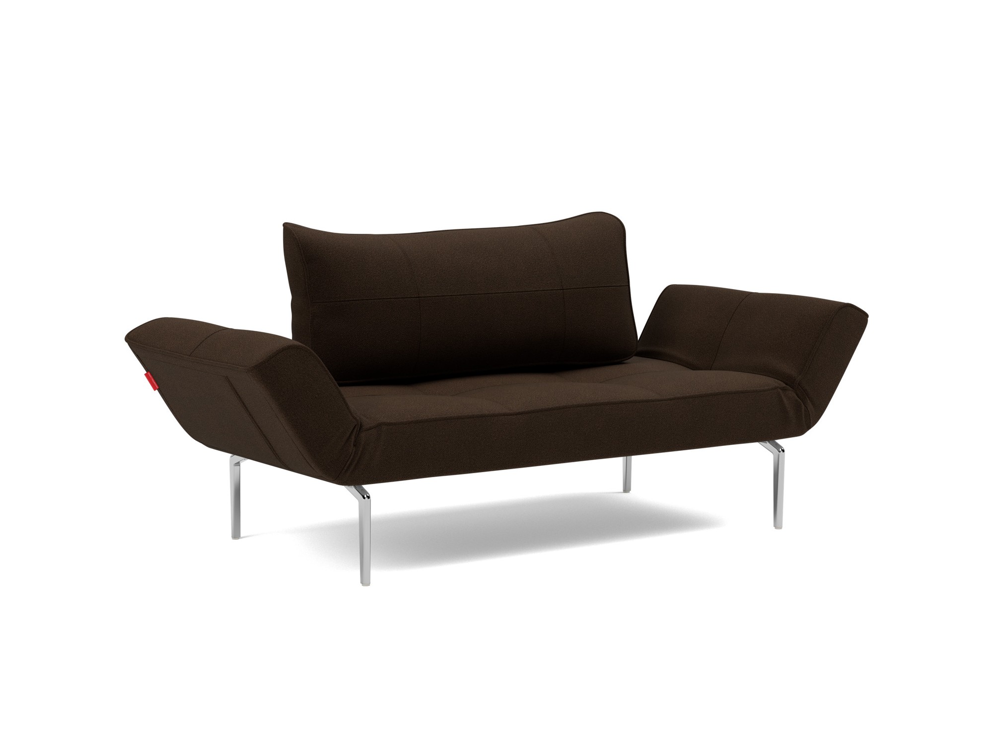 Tagesbett Zeal Strukturierter Stoff Taura 358-Chocco Beine Straw Aluminium