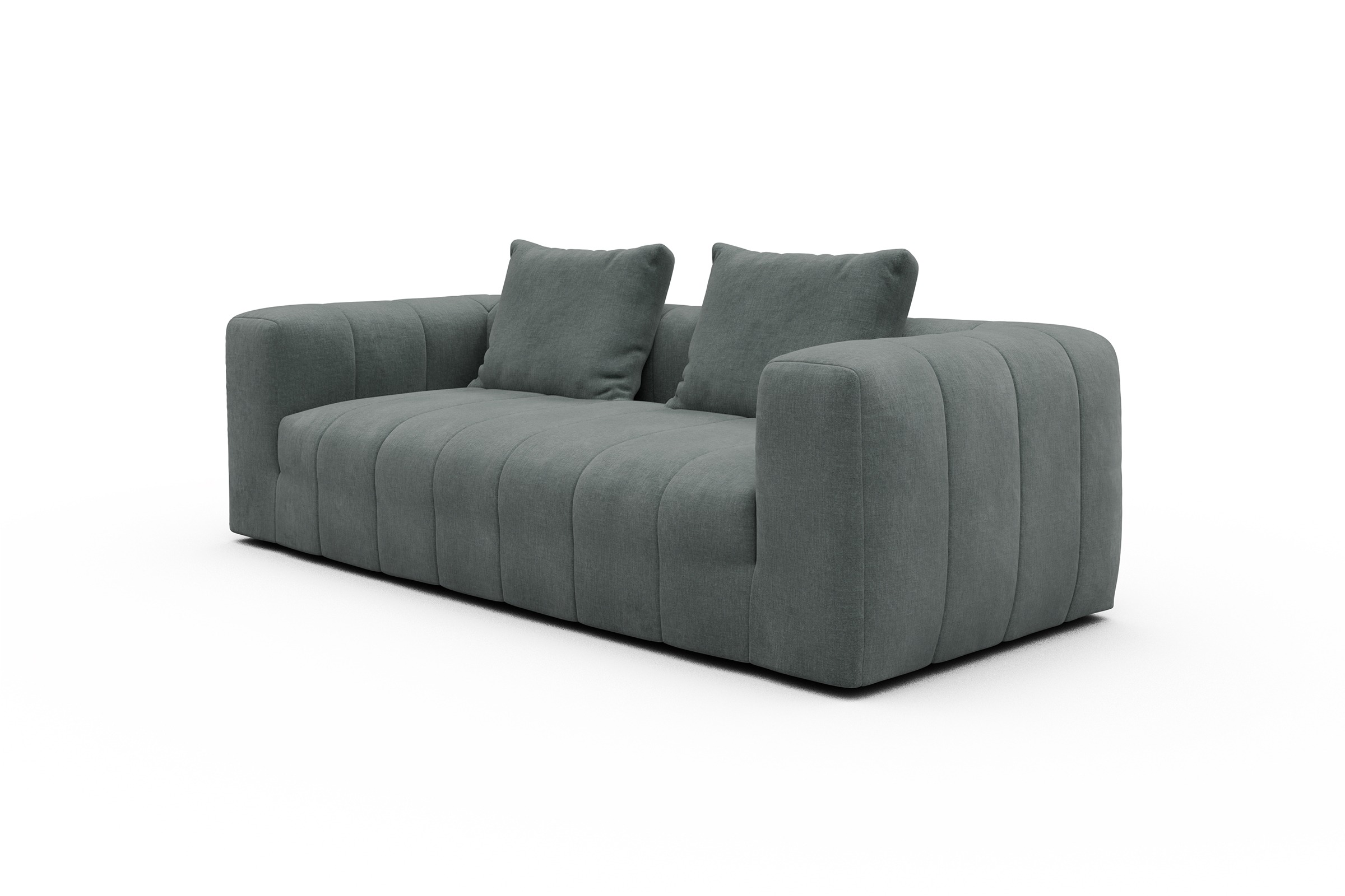 Sofa Hugo 3-Sitzer Smooth-Silver-Grey