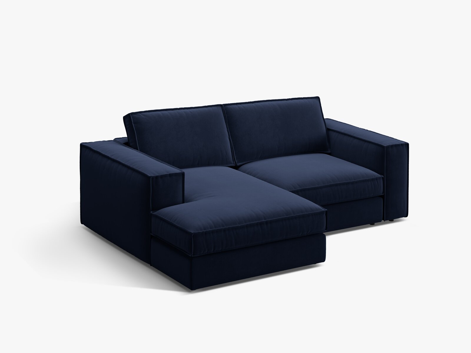 Micadoni modulares Ecksofa Pola 2-Sitzer kleine Version Links Samt Salvador Königsblau