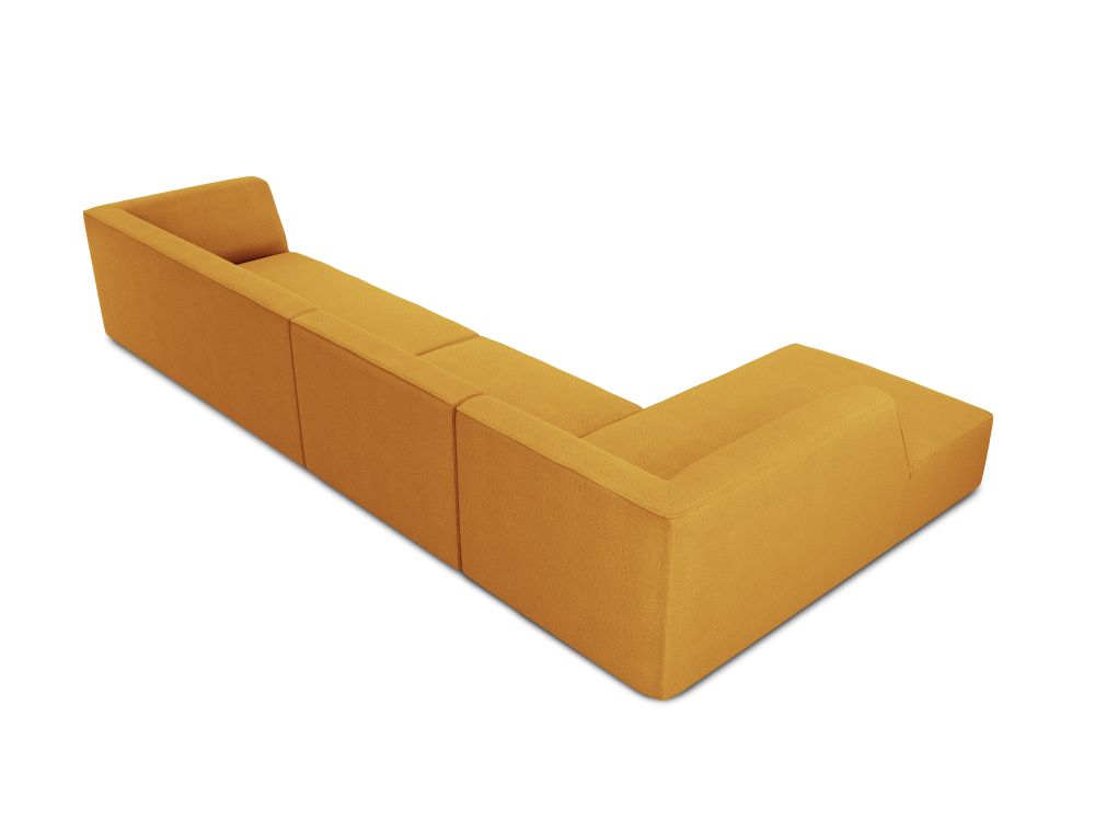Cosmopolitan Design Ecksofa Siena 5-Sitzer Strukturierter Stoff Ottawa Gelb Links