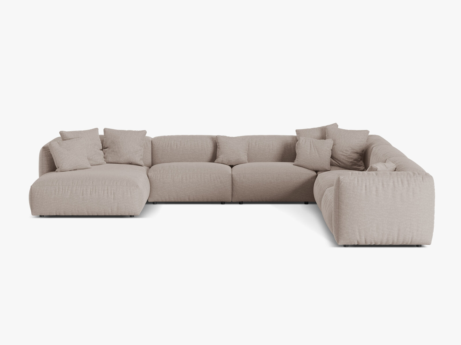 Micadoni modulares Ecksofa XL Martina 6-Sitzer Rechts Strukturierter Stoff Boston Dunkelbeige
