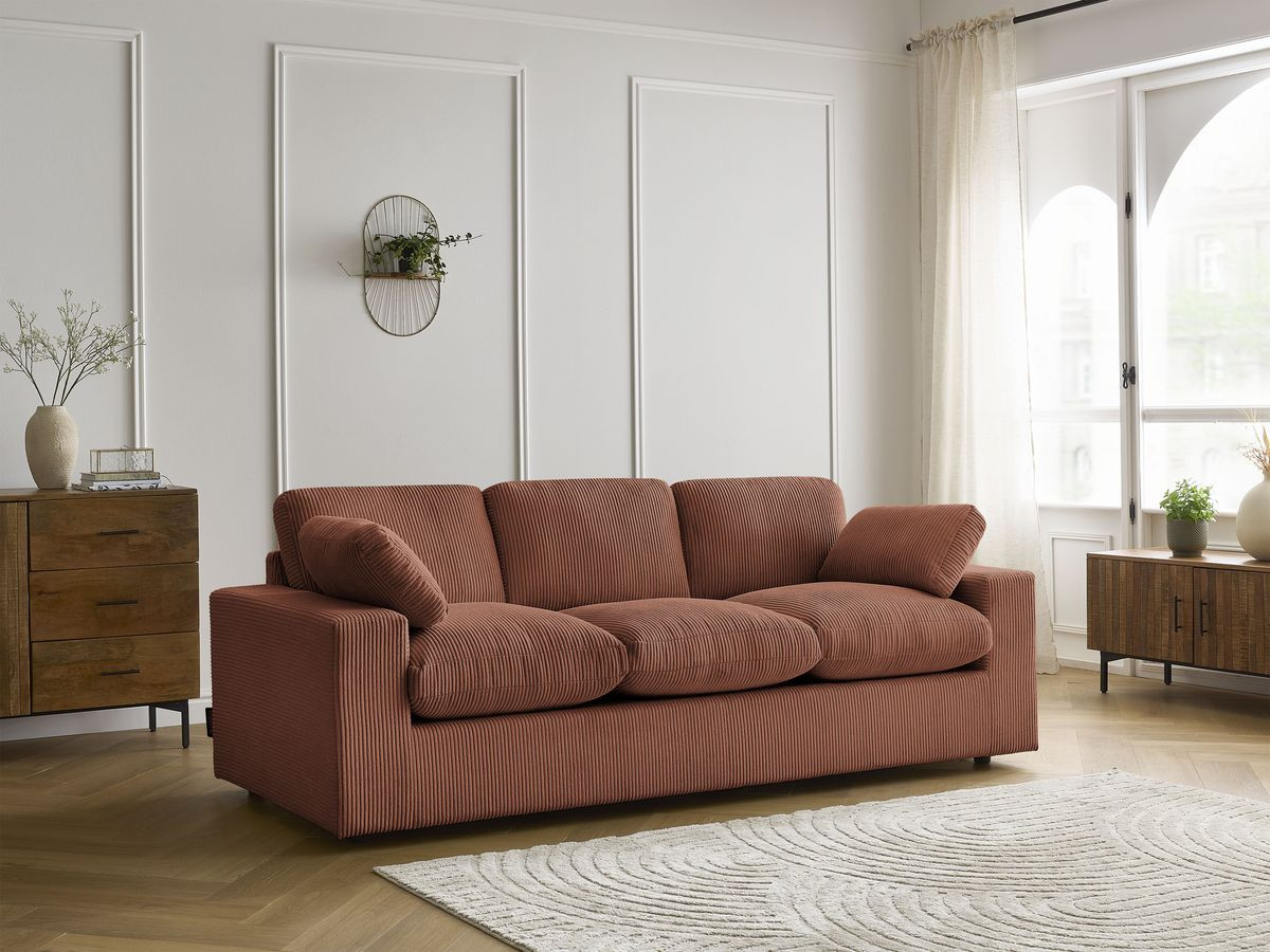 Bobochic Belair Sofa 3-Sitzer 220 × 93 cm Cordsamt Orange