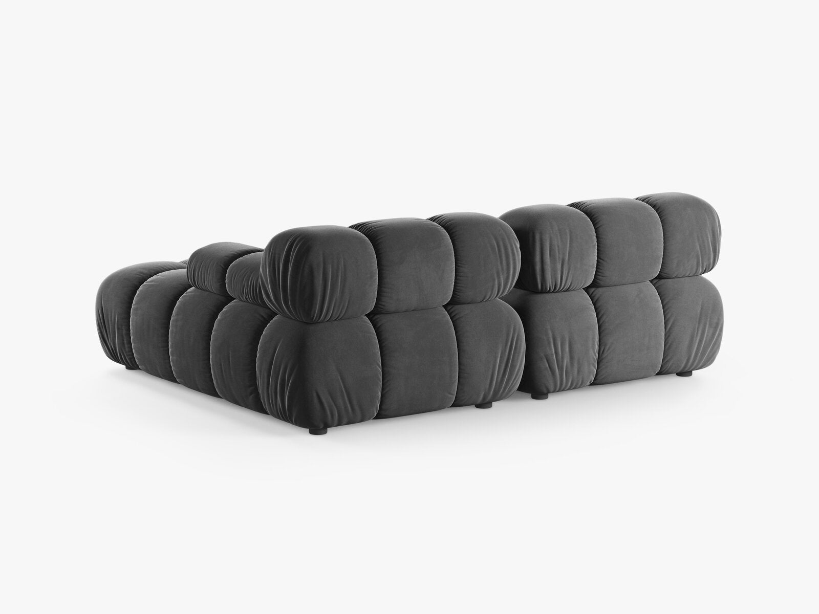 Micadoni Modulares Ecksofa Bellis 3-Sitzer Rechts Samt Venus Grau