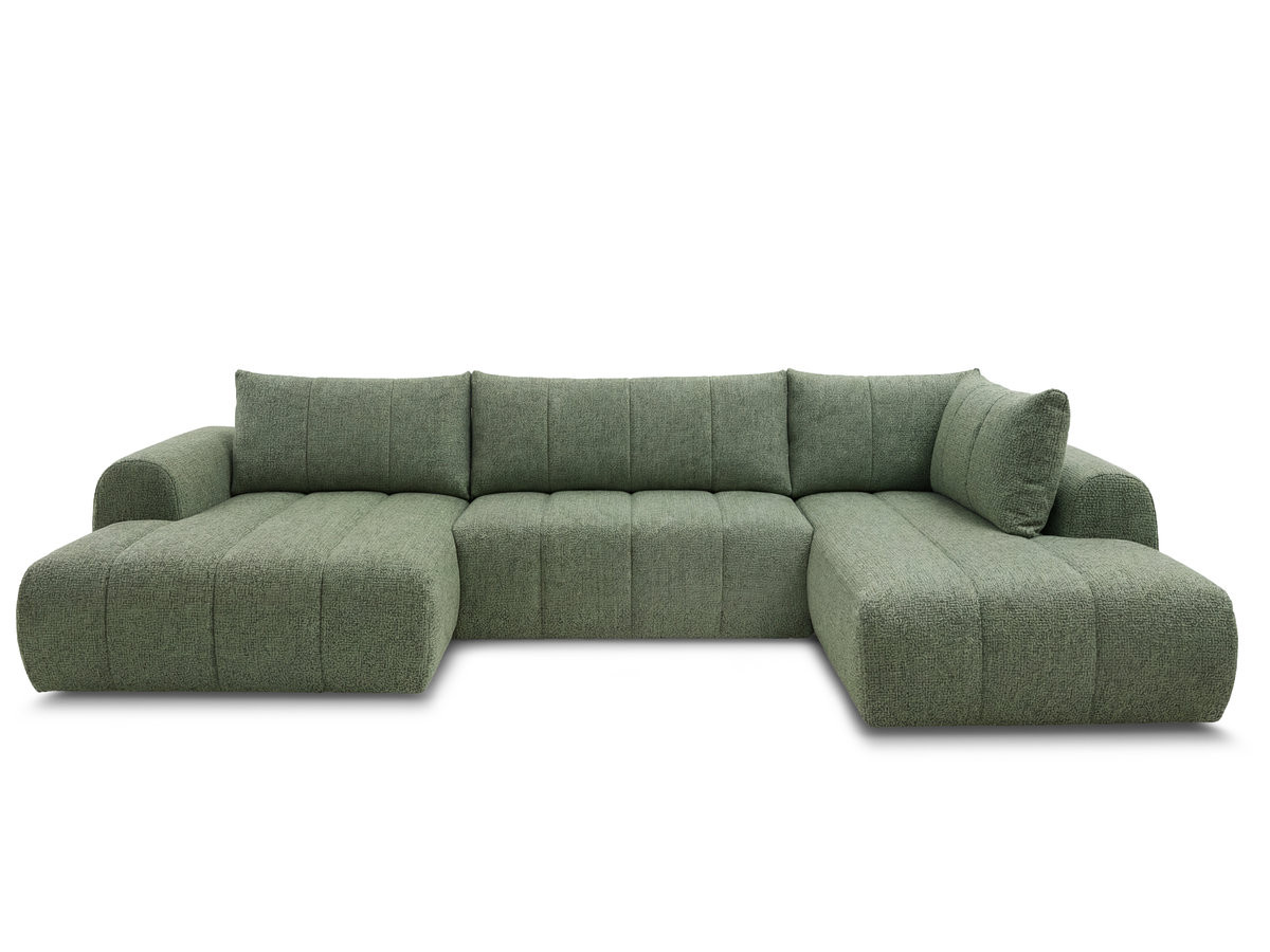 Bobochic Nesty Wohnlandschaft Melange-Stoff Hellgrün Ecke links